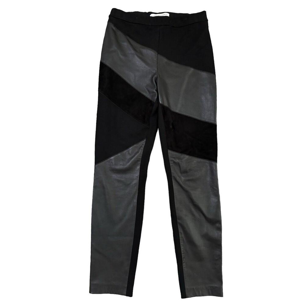 Diane Von Furstenberg Black Slim Moto Legging Pants Size Medium‎ DVF